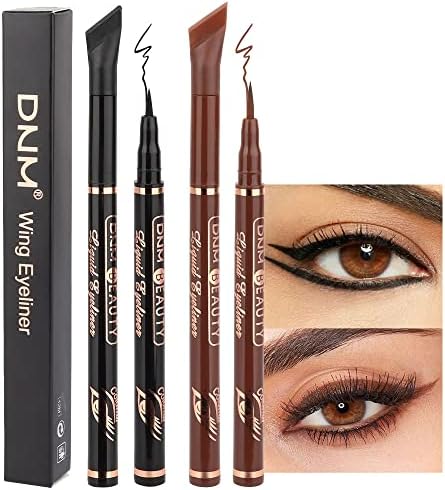 Kaely 2Pcs Black Brown Liquid Wing Eyeliner Stamp Eye Pencil Makeup Sets Waterproof Color Eye Liners Stamps Eyeliner Stencils for Eyes delineador de ojos contra el agua maquillaje para mujer 1&11