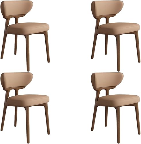 Miniatura 50 de YVYKFZD Sillas de comedor de madera maciza, juego de sillas de cocina sin brazos, silla de comedor con respaldo curvo, silla tapizada de cuero, para