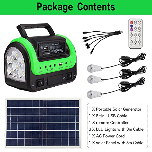 Solar Generator - Portable Generator With Solar Panel,Solar Power Generators Portable Power Station With Flashlight,Emergency Generator Solar Powered For Home Use Camping Hunting Emergency(Green) #TOP6