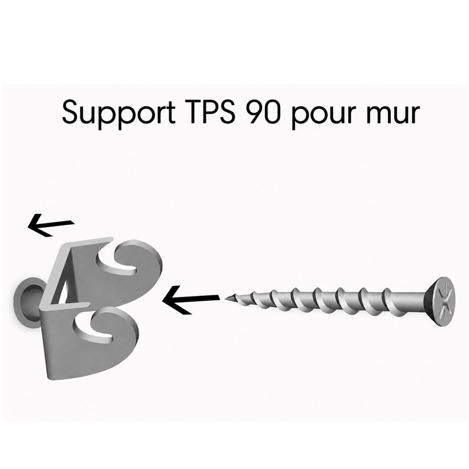 Crochet de suspension individuel Nylon TPS90 | Rotation à 90° | Supporte jusqu’à 15 kg | Réglable en hauteur | Fixation mur plafond ou sol | Cheville vis et crochet RM inclus