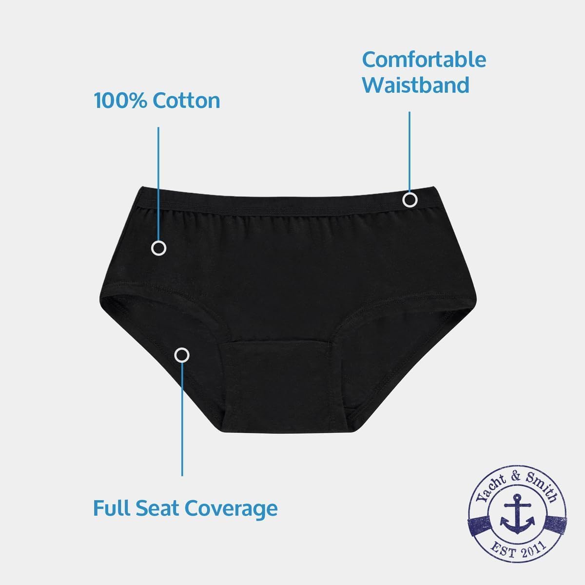 Yacht & Smith Womens Cotton Soft Underwear Panty Briefs in Bulk