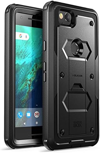 i-Blason Armorbox Case for Google Pixel 2, [Built-in Screen Protector] [Full Body] [Heavy Duty Protection ] [Kickstand] [Belt Clip] Shock Reduction Bumper Case(Black)