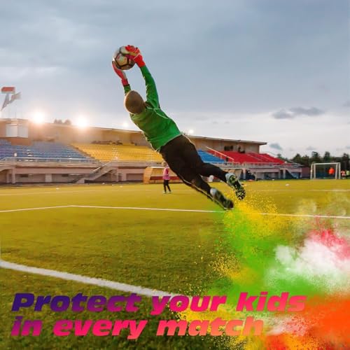 Sportout Kids Goalkeeper Gloves, Soccer Goalie Gloves with Double Wrist Protection and Non-Slip Wear Resistant Latex Material to Prevent Injuries
