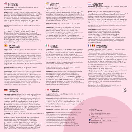 Probiotici Donna 30 Miliardi Di Cfu, 11 Ingredienti, Ceppi Di Lactobacillus, Fermenti Lattici Vivi, Prebiotici, Lactobacillus Rhamnosus Lactobacillus Acidophilus, Inulina, 90 Capsule A Lento Rilascio - 4