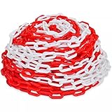 Farbe: Rot und weiß vidaXL Absperrkette Kunststoff 6mm 30m Parkplatzsperre Warnkette plastikkette