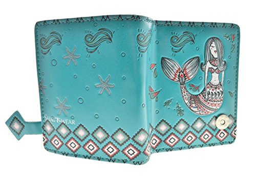 Shag Wear Mermaid Garden Small Zipper Women's Wallet (Teal)2