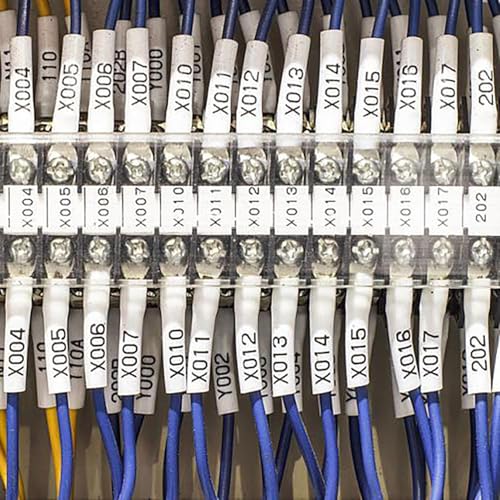 Image of Label KINGDOM Heat Shrink Tubing Label Replacement for HSe231 Brother Label Maker Tape Black on White 12mm 1 /2 inch Label Tape for Wire Cable Fits P Touch PT-D210 PT-D400 PT-E300 PT-E500, 6-Pack