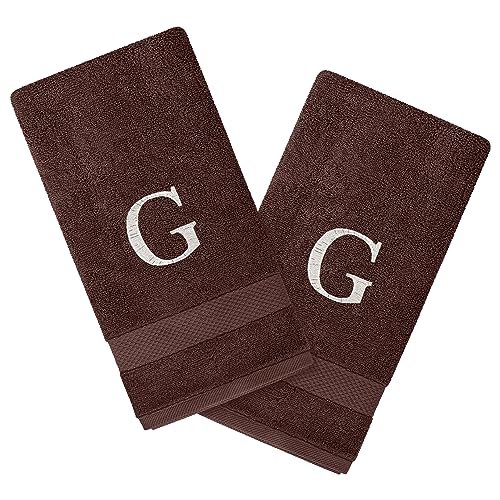 Personalized Passion 2-Pack Hand Towels Set with Monogram - 16"x27"