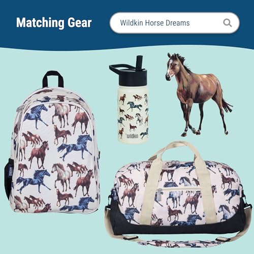 Image of Wildkin Kids Insulated Lunch Bag for Boys and Girls, Lunch Bags is Ideal Size for Packing Hot or Cold Snacks for School and Travel, Mom's Choice Award Winner, BPA-Free, Olive Kids (Horse Dreams)