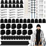 Coume 156 Pcs Winter Homeless Care Kit, Black Hat Gloves