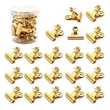 20 Stück Gold Reißzwecken Klammern,Metall-Reißzweckenhalter für Pinnwände, Pinnwände-Reißzwecken für Haus, Büro, Arbeitskabine und Schule, Reißzwecken mit Klammern