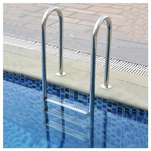 Escalera para piscina de acero inoxidable 3 peldaños miniatura 1