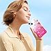 Ruky for iPhone 15 Glitter Case with Screen Protector, Sparkle Flowing Quicksand Waterfall Flexible Soft TPU Protective Women Girls Phone Cover, Gradient Pink