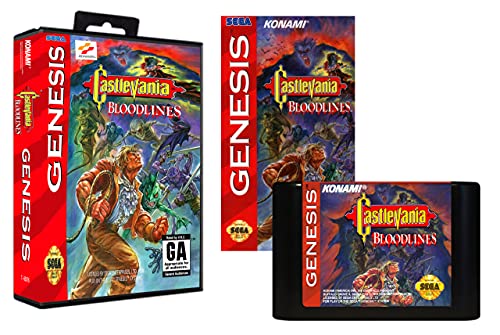 Castlevania Bloodlines (Sega Genesis   MegaDrive) – Reproduction Video Game Cartridge with Case and Manual