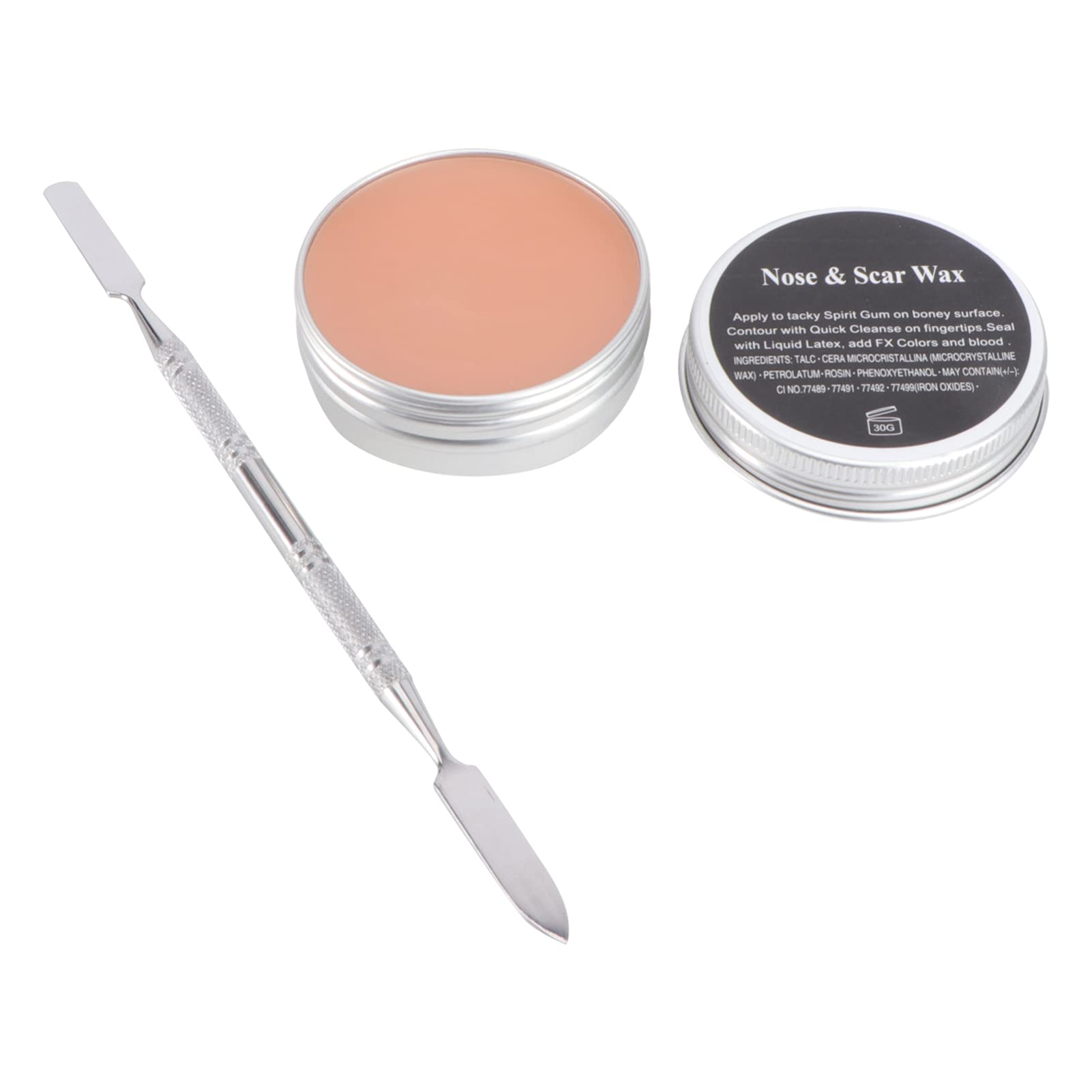 Lurrose Kit de maquillage professionnel pour Halloween - Effets spéciaux - Scène - Faux plaies - Cire avec spatule