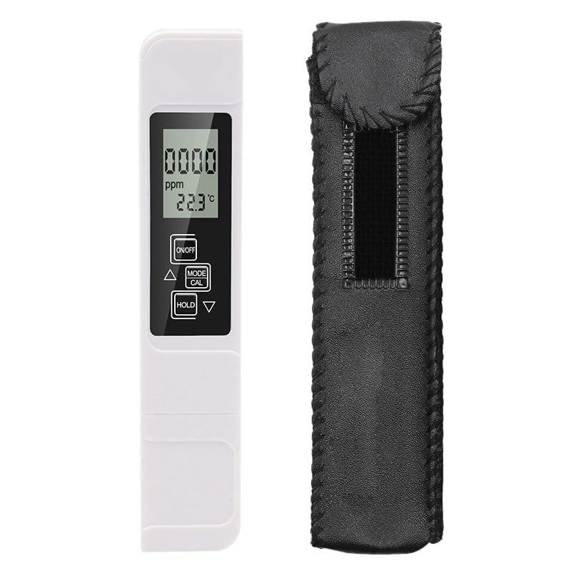 Portable Digital TDS & EC Meter Water Quality Tester Pen 0-9990 μs/cm LCD PPM TEMP 0.1-80.0 ℃ Temperature Multifunctional Water Purity Meter for Drinking Water, Hydroponics, RO System, Aquarium