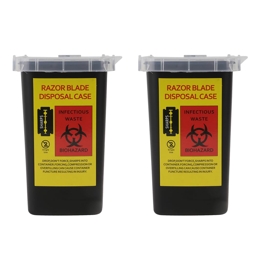 FOMIYES Boîtes De 2 Pièces Boîte Porte Lame Banc De Stockage Lame Conteneur Coffre-fort Conteneur Pour Barbier Cas De Tatouage Boîte À Modéliser Plastique Coquille Radersi
