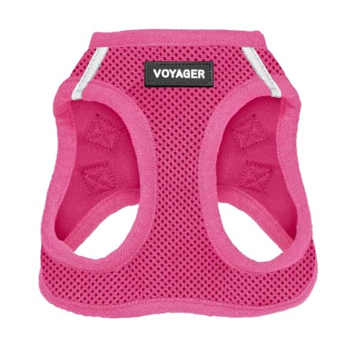 Image of Voyager Step-in Air Dog Vest Harness - Fuchsia, XXX-Small | 11 - 12 inch in Chest, Reflective Bands, All Weather Breathable Air Mesh, Cats Compatible, Lightweight, Fast Drying