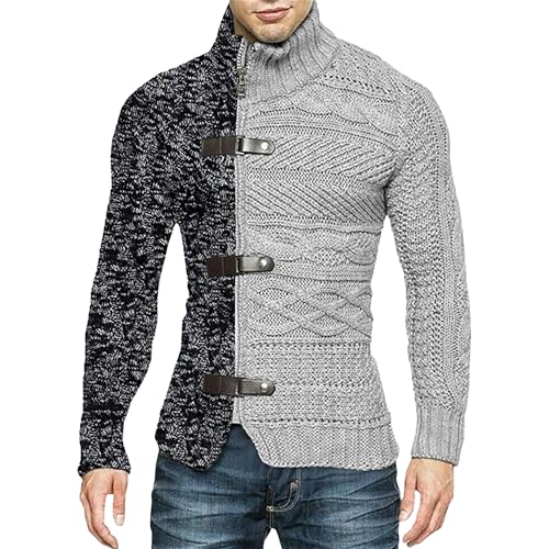 Cárdigan de punto trenzado de hombre ideal para oficina y salidas casuales de invierno