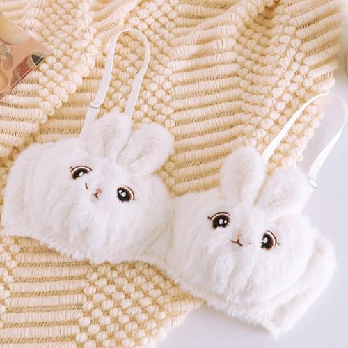 Image of Imported Japanese-Style Furry Bunny Ear Bra & Panty Set for Women Milk Silk Cute Rabbit Cosplay Lingerie Premium Ultra-Soft Plush Sexy Innerwear for Honeymoon, Date Night & Valentine Gift