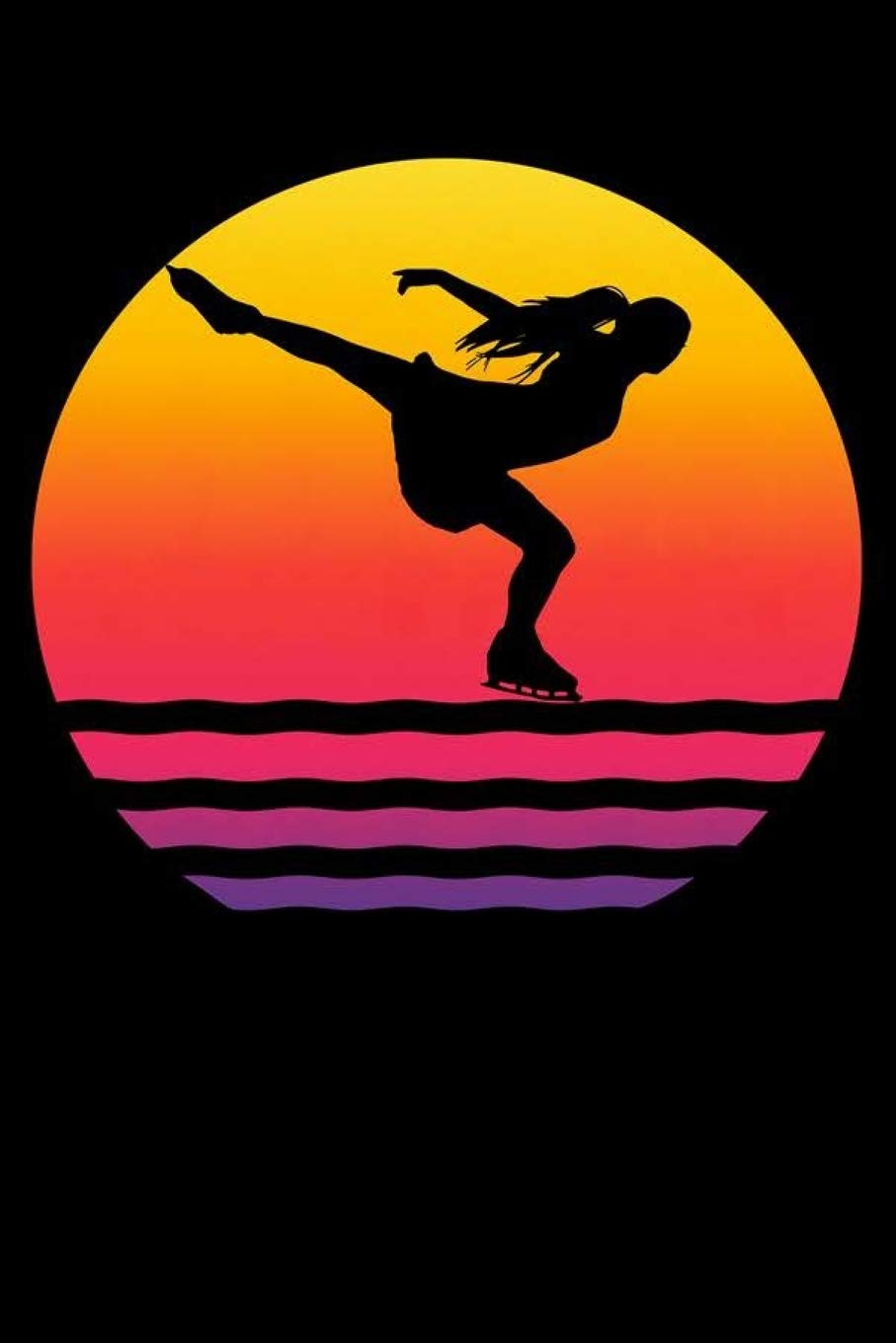 Retro Vintage Sunset Silhouette ice skater journal: Figure skating notebook Unique Original Classic & Novelty design Gift For Figure Skaters ice ... granddaughter or Aunt: 6x9" 120 Pages
