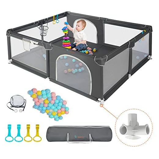 COMOMY Playpens for Babies and Toddlers, 79"x71" Baby Playard Extra Large, Safe and Non-Slip Baby Fence, Full Mesh Design, Indoor & Outdoor Kids Activity Center, Baby Play Pens (Dark Grey)
