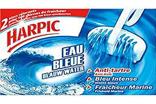HARPIC - Bloc Cuvette Eau Bleue Anti-Tartre Fraicheur Marine 2 Blocs (Taxi 3)