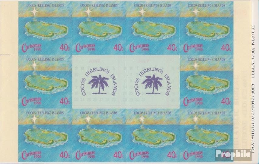 Prophila Collection Coco Islas 237 MH libreta de Navidad 1990 ideal para coleccionistas