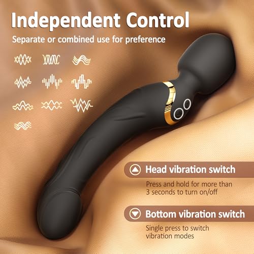 Image of Sex Toys Vibrators Wand Dildos - Adult Toys for Women Clit G Spot, Rechargeable Waterproof Quiet Massager, Female Womens Couples Adult Sex Toys Vibrators (Black)