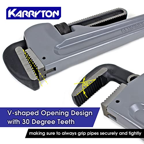 Image of 36 Inch Aluminum Pipe Wrench, 6-1 /4 inch /158mm Adjustable Cr-Mo Jaw Opening Heavy Duty Aluminum Straight Handle Plumbing Wrenches, Perfect Plumbers Tool Exceed GGG Standard (36-INCH)
