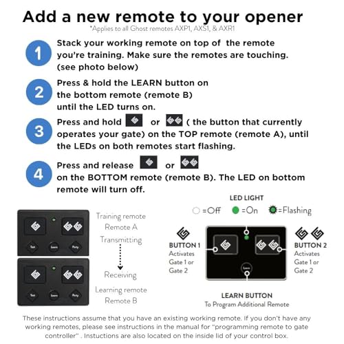 image for Ghost Controls Premium 5-Button Remote Transmitter for Automatic Gate 