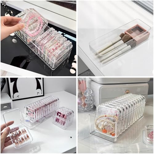Image of 15PCS Press On Nail Packaging Boxes with Big Storage Containers Boxes Hinged Lid and Rectangle for Bracelet Making DIY Jewelry Badge Craft Nail Storage