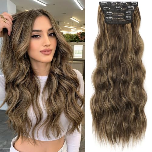 Image of KooKaStyle Hair Extensions 24 inch Balayage Chocolate Brown to Caramel Blonde