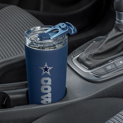 Image of Rico Industries NFL Football 24oz Stainless Steel Tumbler with Lid and Dual Functioning Lid
