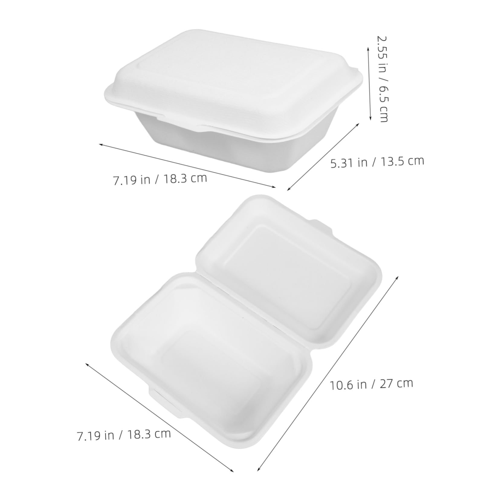 Anneome Scatole in Carta Bianca 600ml Biodegradabili Confezione da 50 Pezzi Facili da Trasportare per Asporto e Confezionamento Dolci