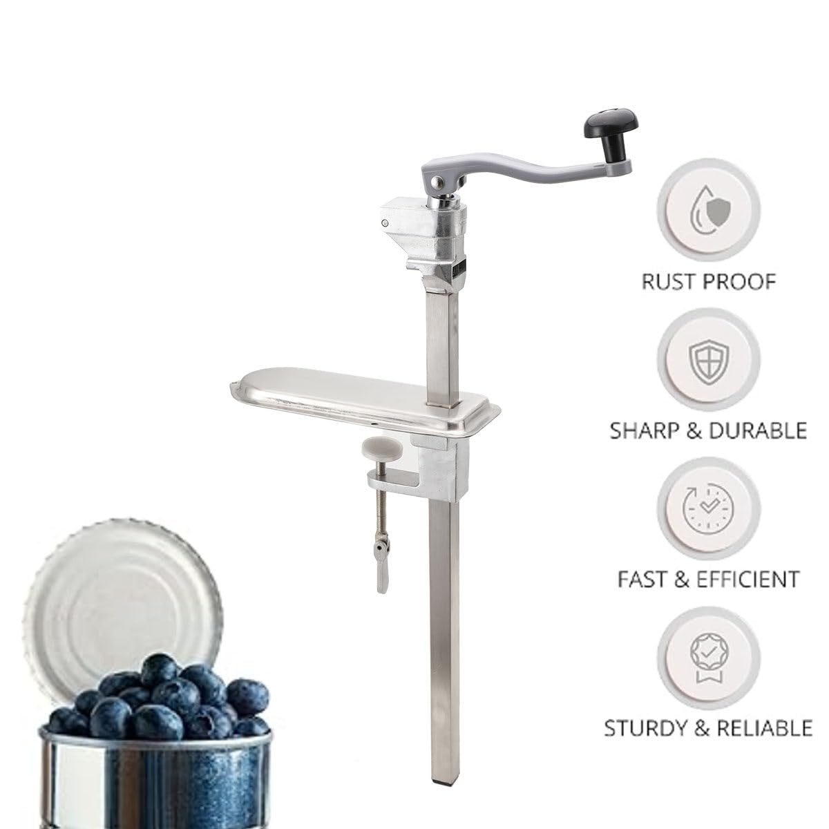 Apriscatole resistente, apriscatole da banco, in acciaio inox, per cucina, hotel, fabbrica di alimenti