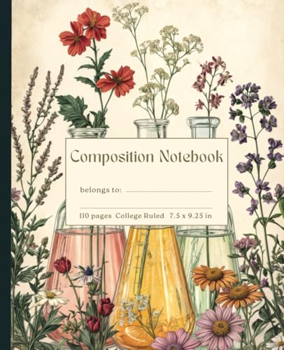 Composition Notebook College Ruled: Vintage Science Lab Tools Illustration Journal – Ideal for School, College, Work, and Sketching