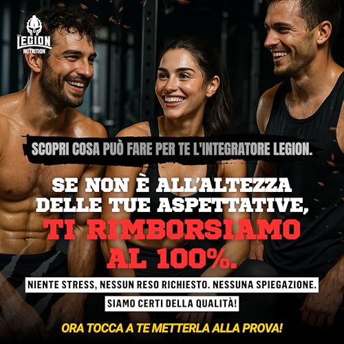 Legion Nutrition® Bruciagrassi, Termogenico, Drenante, Pre-Workout. 120 Compresse Made In Italy. Integratore Per Energia, Focus, Definizione, Perdita Di Peso. Durata 2 Mesi Per Uomo E Donna - 6