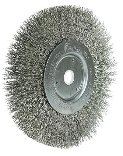 Weiler 01695 Trulock 1,6 cm (5/8 Zoll) 1,2 cm (5/8 Zoll) Dorn (0,0000000000000016 Zoll), Durchmesser 15,2 cm (3/4 Zoll) Frontbreite, 302 Edelstahl-Borsten, schmale Oberfläche gewellte Drahtbürste.
