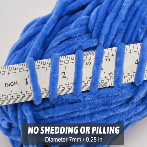 Image of Soft Velvet Chenille Yarn for Crocheting, Super Bulky Yarn for Blankets