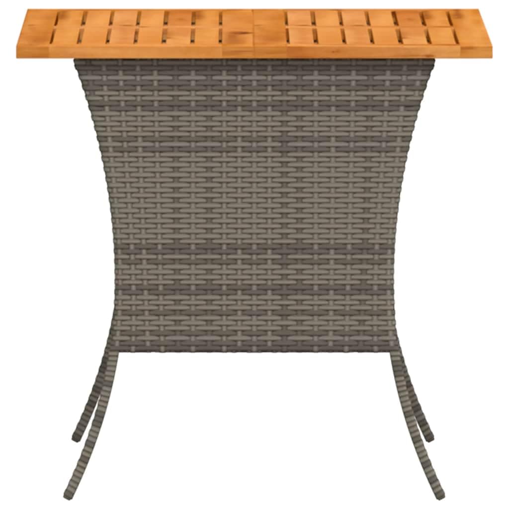 vidaXL Stół ogrodowy z blatem z drewna akacjowego szary 105x75x72 cm