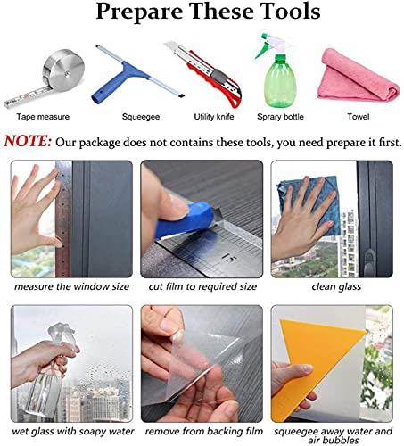 Image of WochiTV One Way Window Film 30x200cm Mirror Heat Blocking Reflective Privacy Tint UV Protection For Home And Office Non-Adhesive