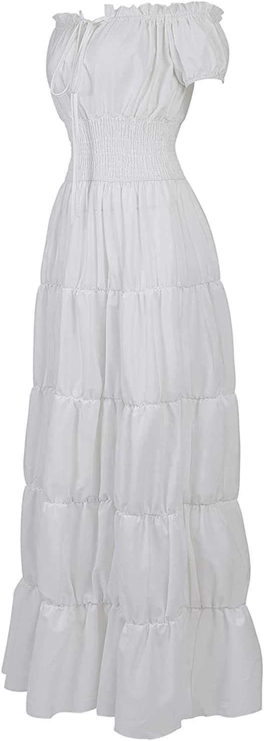 Aibaowedding Costume de Renaissance pour femme - Chemise médiévale - Robe de paysanne irlandaise Boho - Robe longue