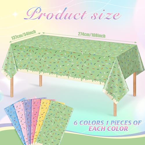 6 Pack 54 X 108 Inch Ice Cream Party Decorations Plastic Tablecloths by Hallswl - Used condition - Image 2
