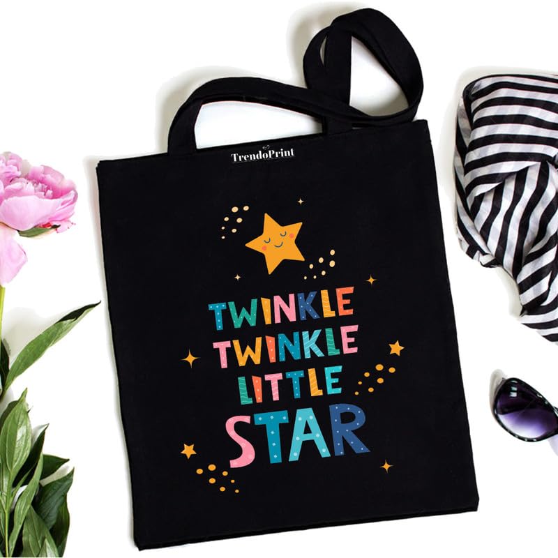 TrendoPrint Large Capacity Aesthetic Tote Bag for Womens & Girls with Zip Closure 15kg weight Capacity (14x16 inches) for College, Office Use and Groceries (DB39)