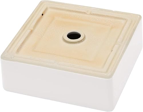 Miniatura 45 de Fregadero de baño de porcelana de cerámica rectangular de 24 x 14 pulgadas sobre mostrador, lavabo de arte blanco y negro Blanco