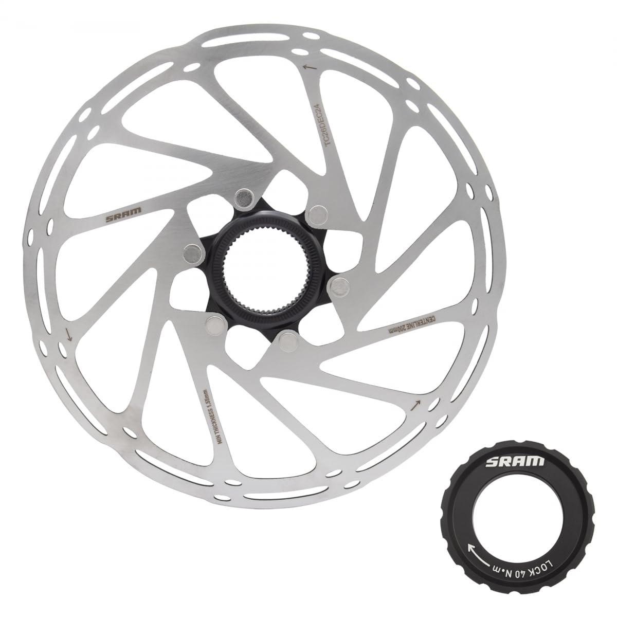 SRAM Centerline Disc Brake Rotor - 200mm, Center Lock, 2.0mm, Includes External Tooled Lockring