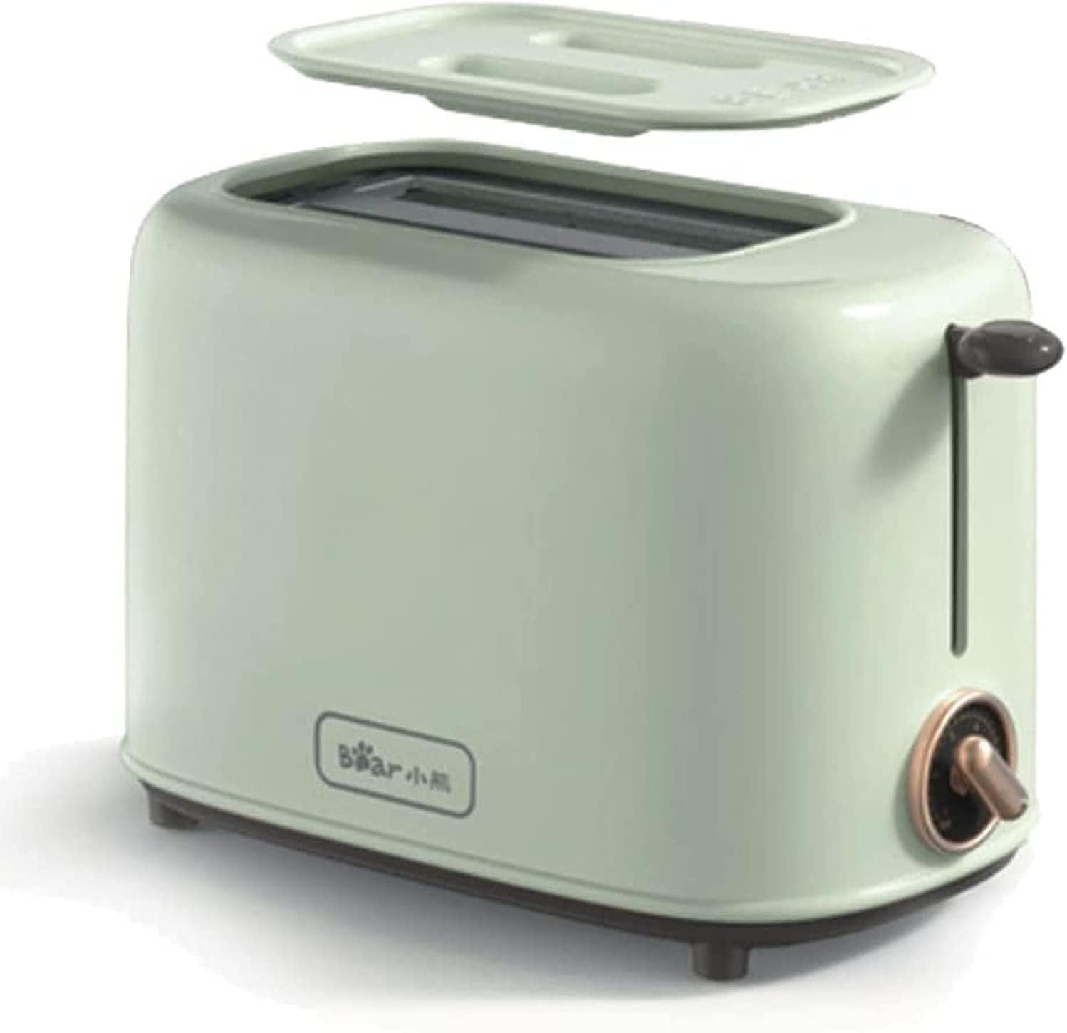 Bar Bear 2 Slice Small Toaster Warmer with Dust Cover 650W Electric Stainless Steel Sandwich