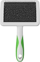 Andis 68540 Large Slicker Brush for Dogs & Cats - Curved Stainless Steel Bristles Reduce Shedding 90%, Remove Tangles All Breeds Green