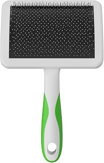 Andis 68540 Large Slicker Brush for Dogs & Cats - Curved Stainless Steel Bristles Reduce Shedding 90%, Remove Tangles All Breeds Green